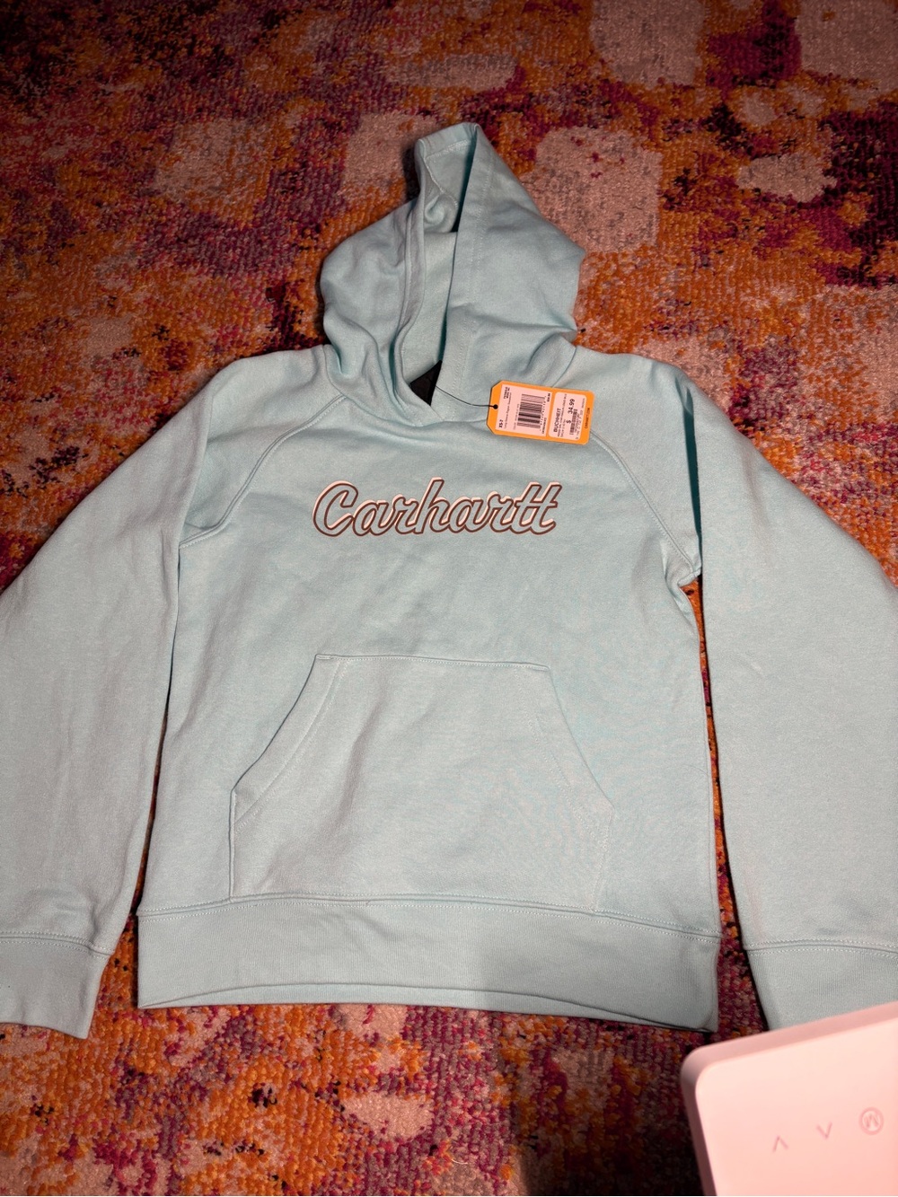 NWT Carhartt Girls’ Aruba Blue Logo Hoodie – Size XS 7